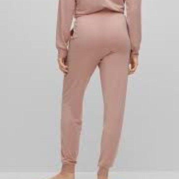 NWT HUGO BOSS CUFFED TRACKSUIT BOTTOMS IN BRUSHED JERSEY WITH LOGO size LARGE - Picture 2 of 4